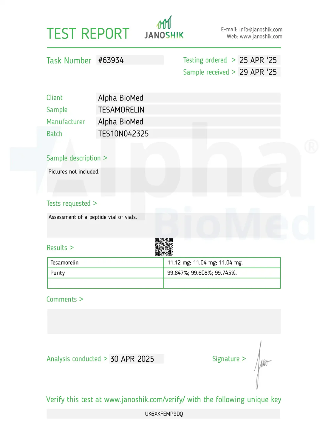 Tesamorelin 10mg report